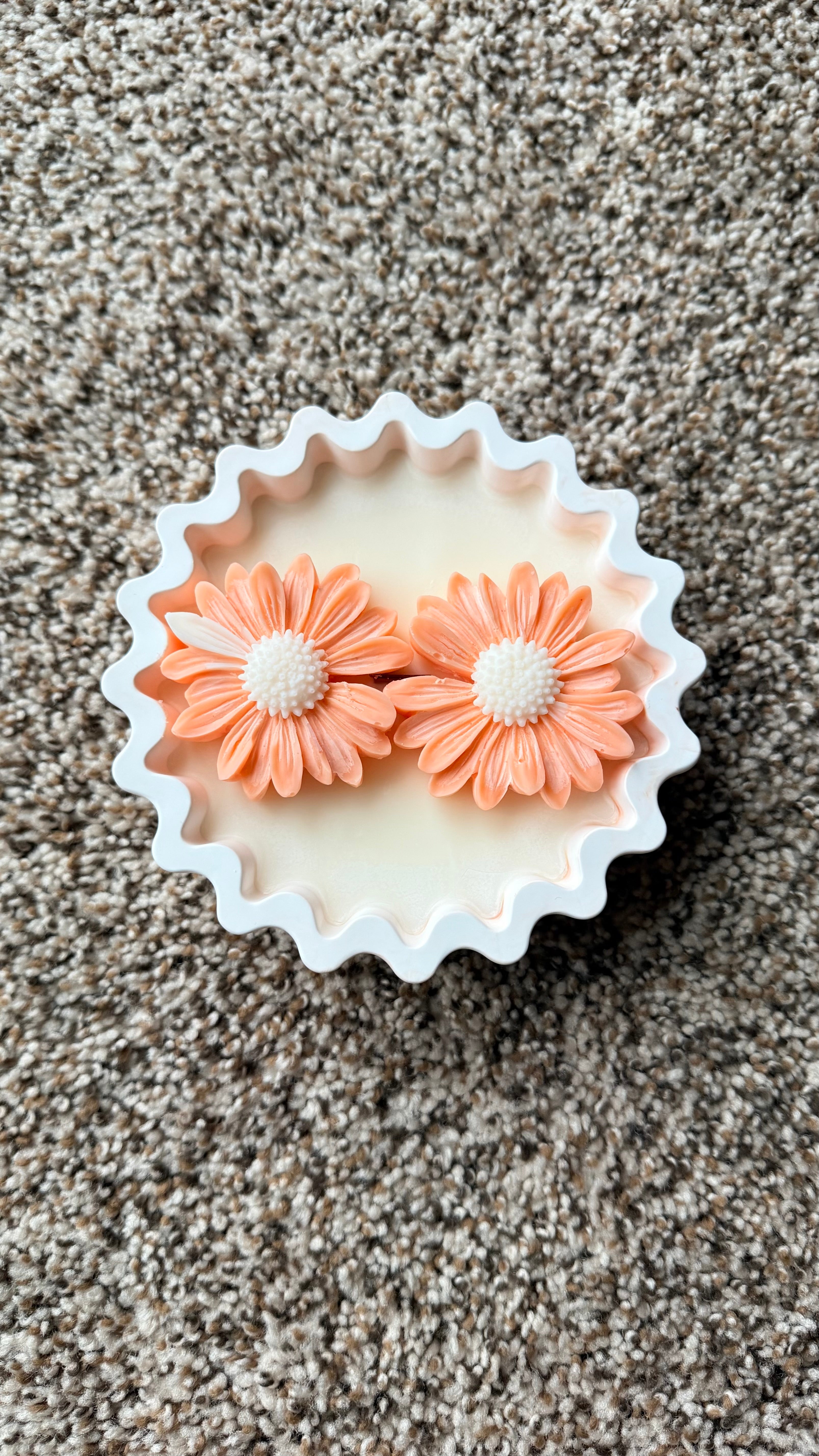 Orange Ripple Wick Candle