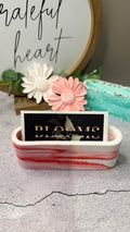 Red Marble Card Holder