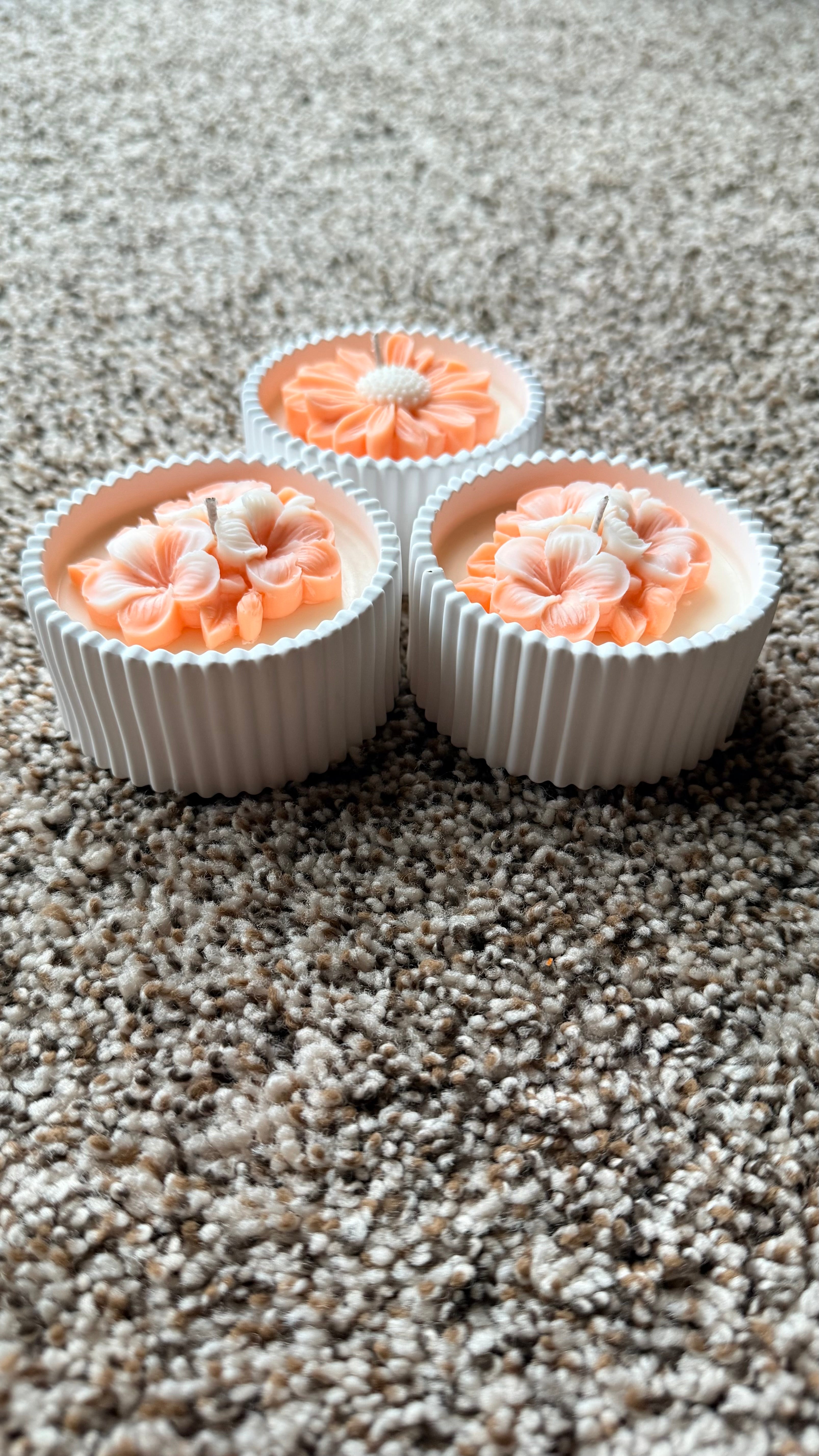 Orange Bloom Candle Set