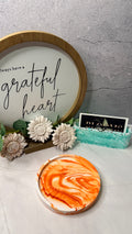 Orange/White Marble Coaster