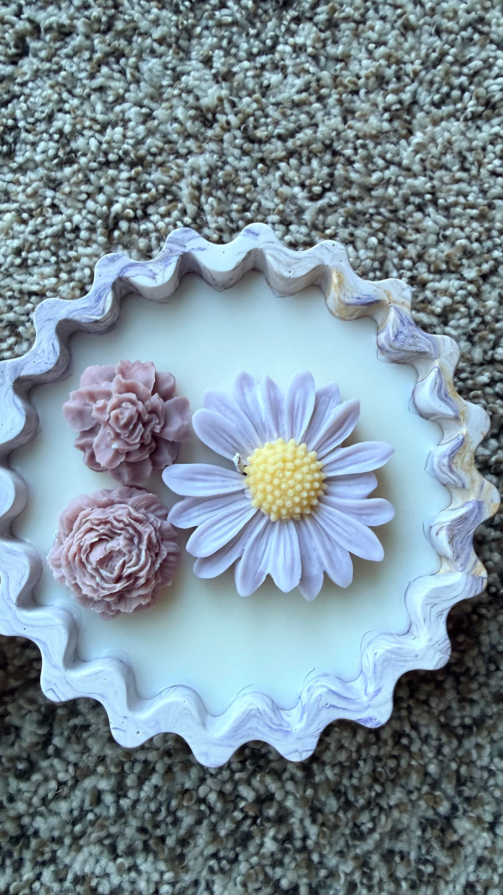 Purple Ripple Bloom Candle