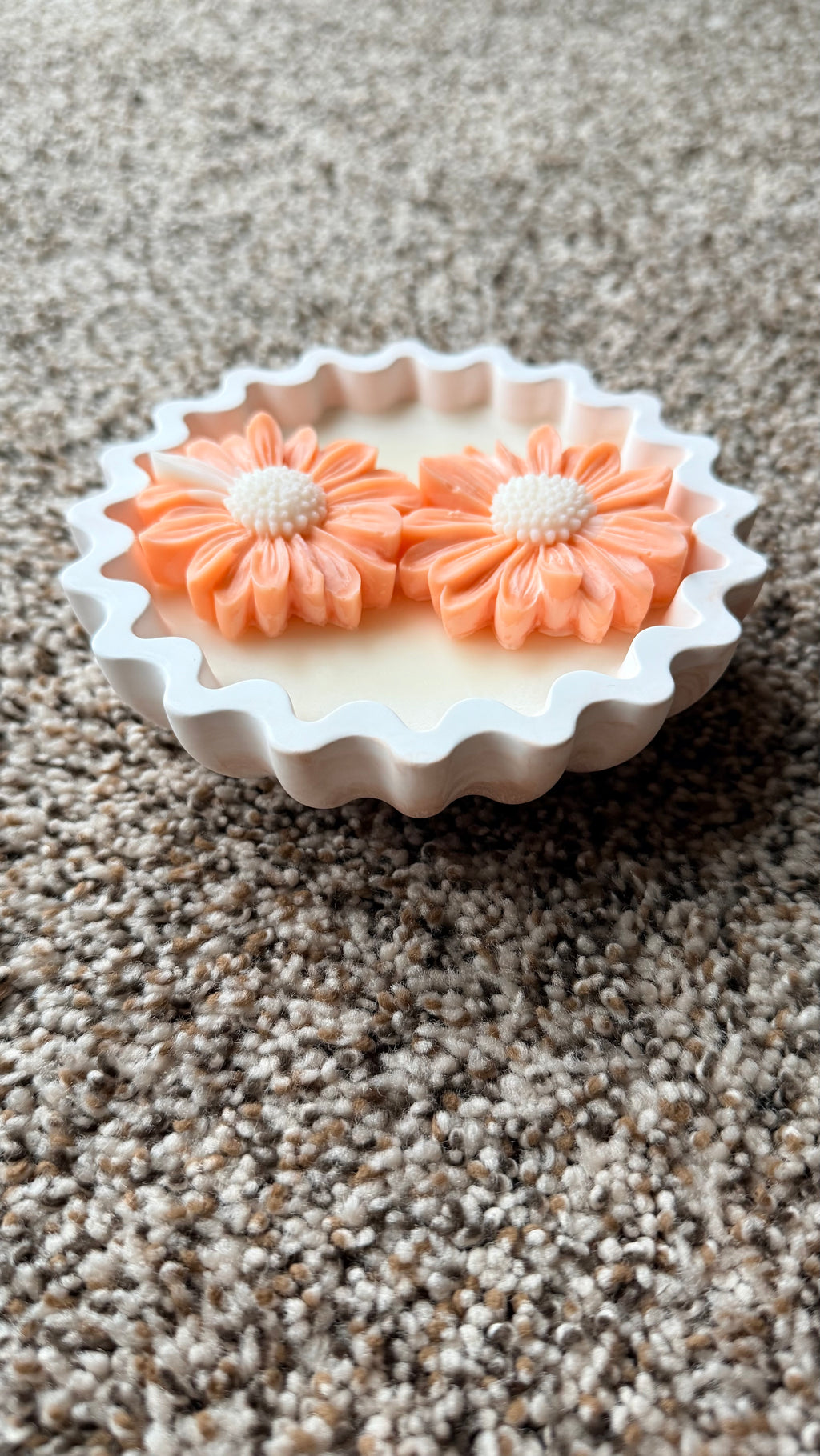 Orange Ripple Wick Candle