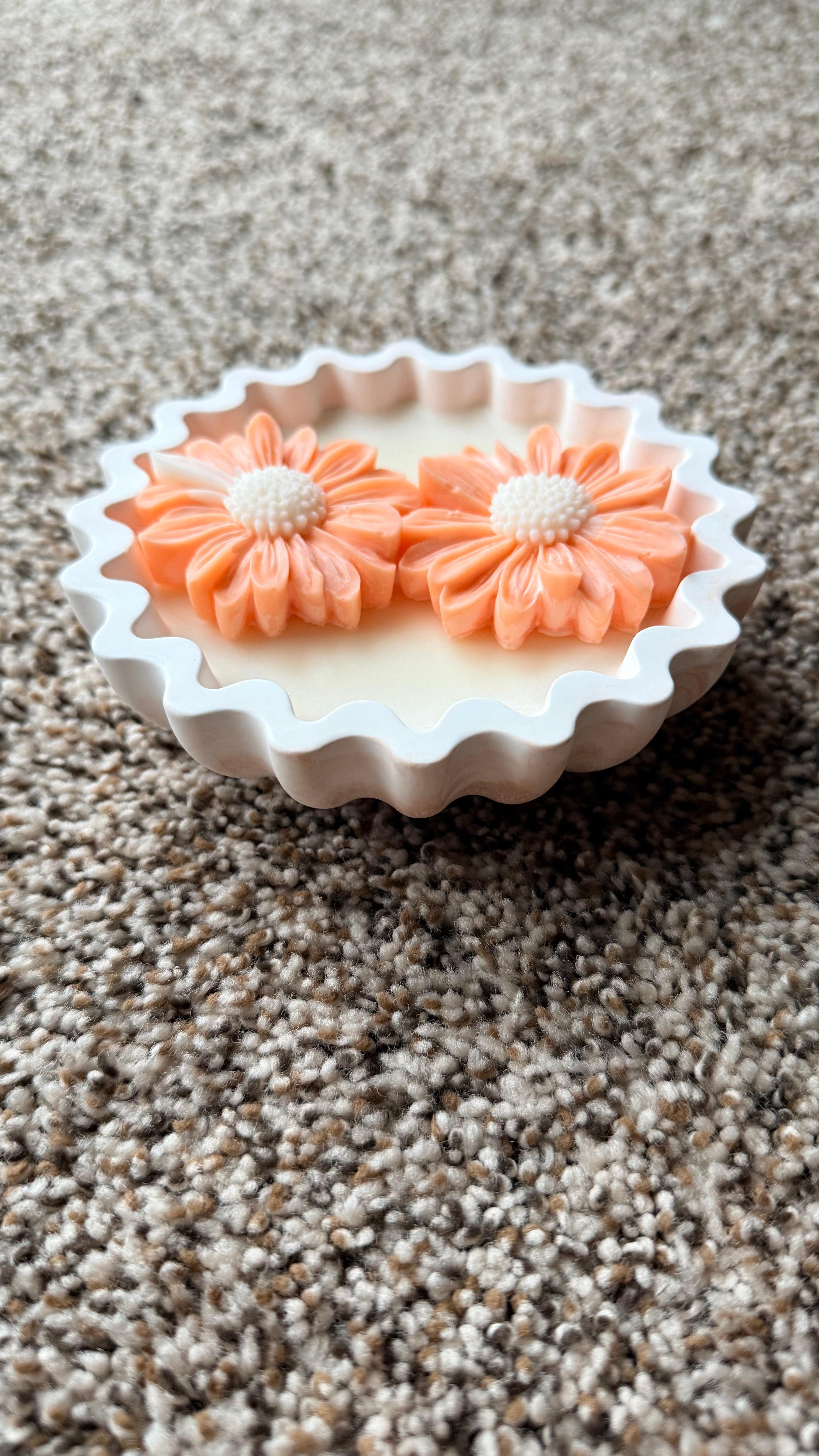 Orange Ripple Wick Candle