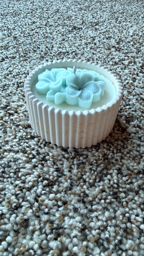 Baby Blue Mini Bloom Candle