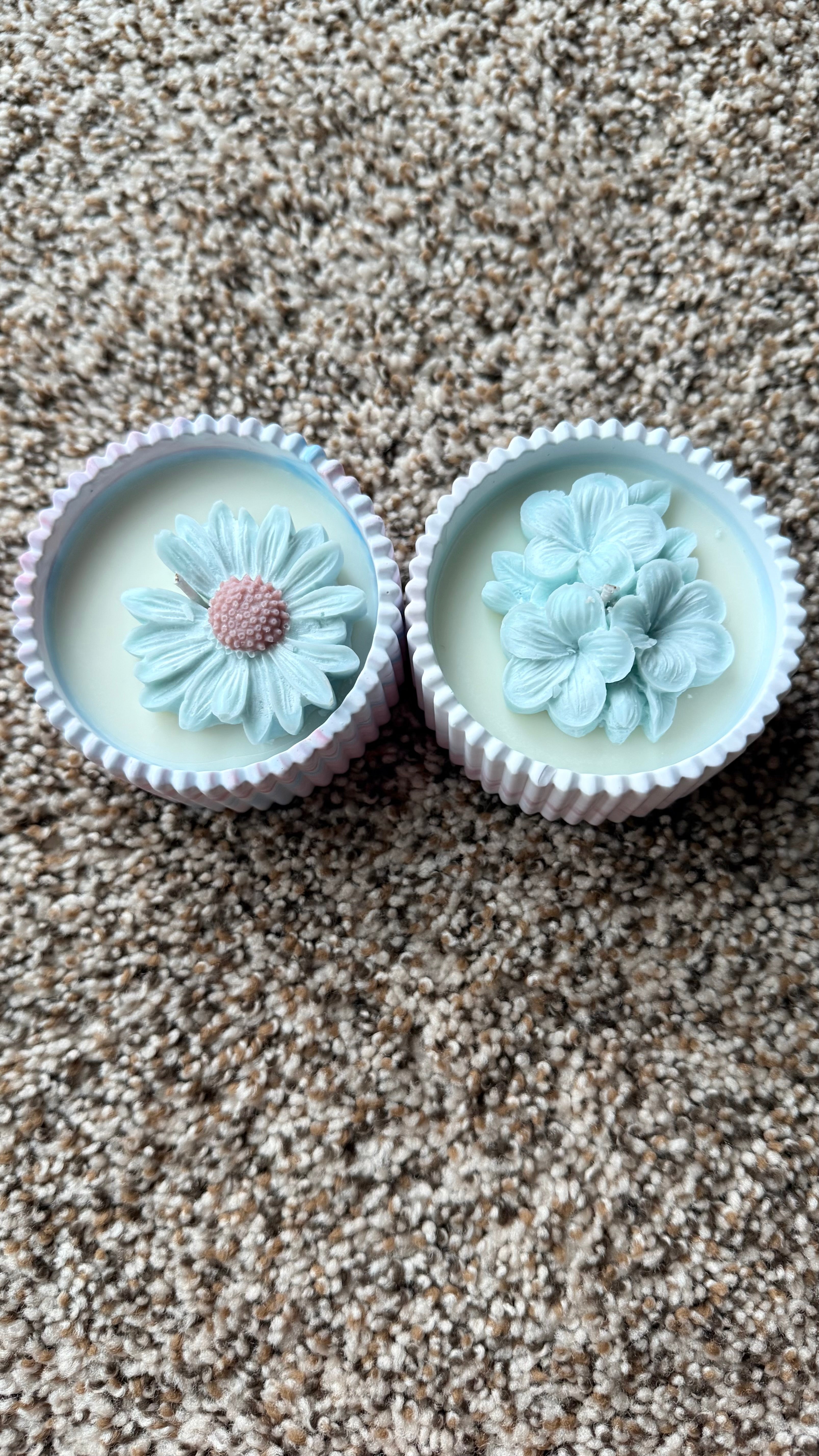 Baby Blue Bloom Candle Set