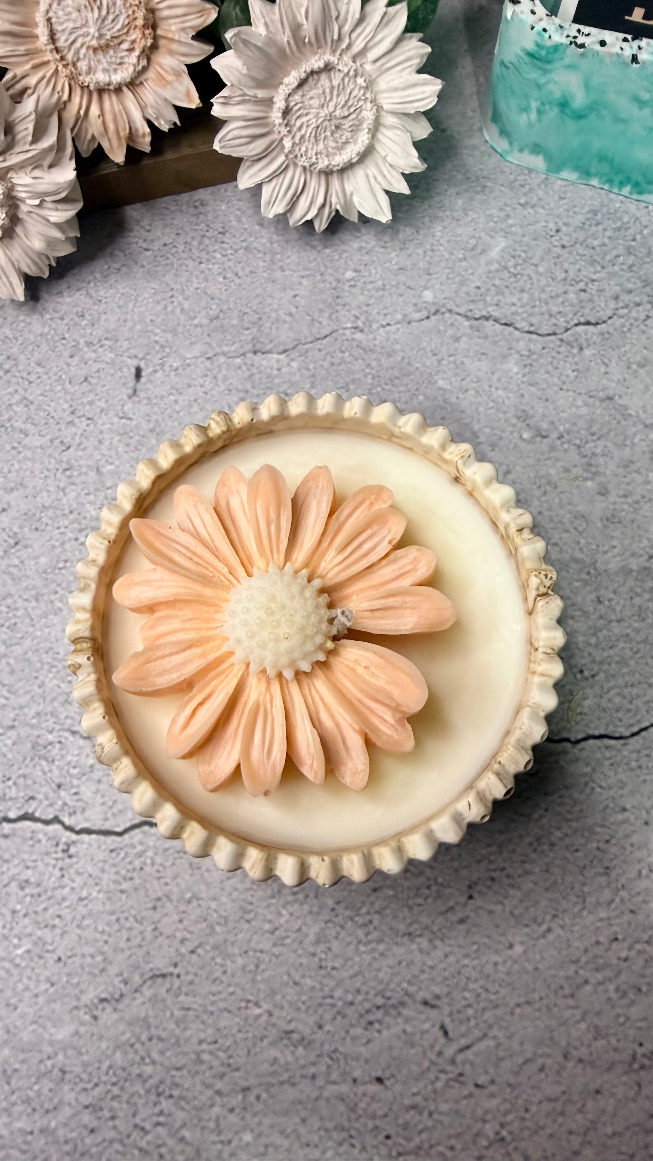 Mini Daisy Bloom Candle: Fig Scent