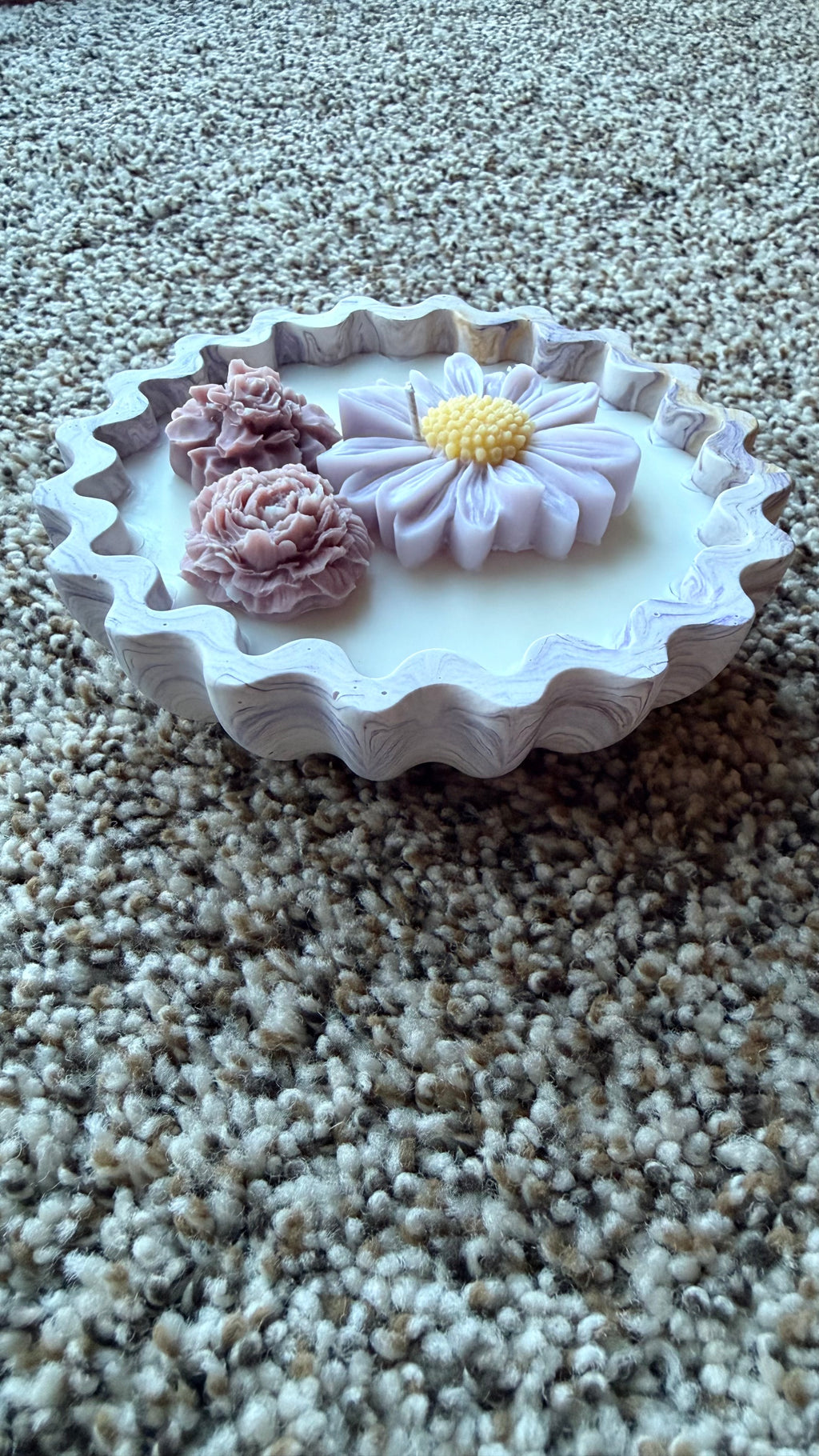 Purple Ripple Bloom Candle
